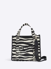 Negro - River Island Embroidered Canvas Tote Bag - Imagen 5 de 6