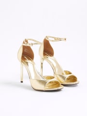 River Island Gold Closed Back Barely There Sandals - Image 4 of 6