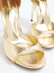 River Island Gold Closed Back Barely There Sandals - Image 5 of 6