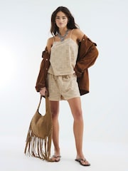 River Island Natural Embroidered 100% Cotton Cami Top - Image 3 of 4