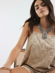 River Island Natural Embroidered 100% Cotton Cami Top - Image 4 of 4