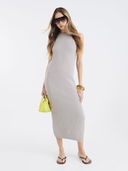 River Island Metallic Metallic Crochet Midi Dress - Image 1 of 4