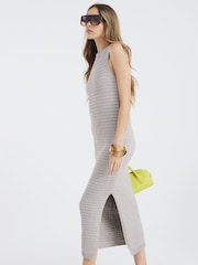 River Island Metallic Metallic Crochet Midi Dress - Image 2 of 4