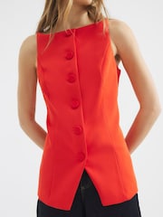 River Island Red Square Neck Strappy Waistcoat - Image 3 of 4
