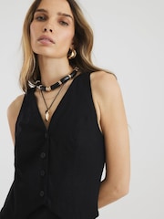 River Island Black Waistcoat Column Midi Dress - Image 3 of 4
