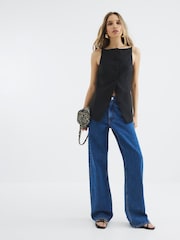 River Island Black Square Neck Strappy Waistcoat - Image 1 of 4