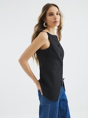 River Island Black Square Neck Strappy Waistcoat - Image 2 of 4