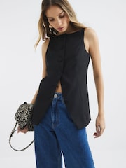 River Island Black Square Neck Strappy Waistcoat - Image 3 of 4