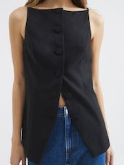 River Island Black Square Neck Strappy Waistcoat - Image 4 of 4