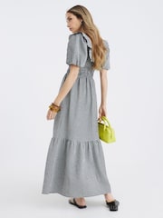 River Island Black V-Neck Frill Midi Dress - Image 2 of 4