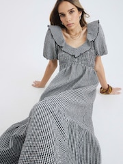 River Island Black V-Neck Frill Midi Dress - Image 4 of 4