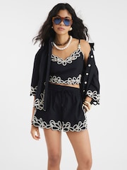 River Island Black Cornelli Shorts - Image 1 of 4