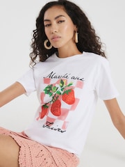 River Island Strawberry Gingham Baby T-Shirt - Imagen 1 de 4