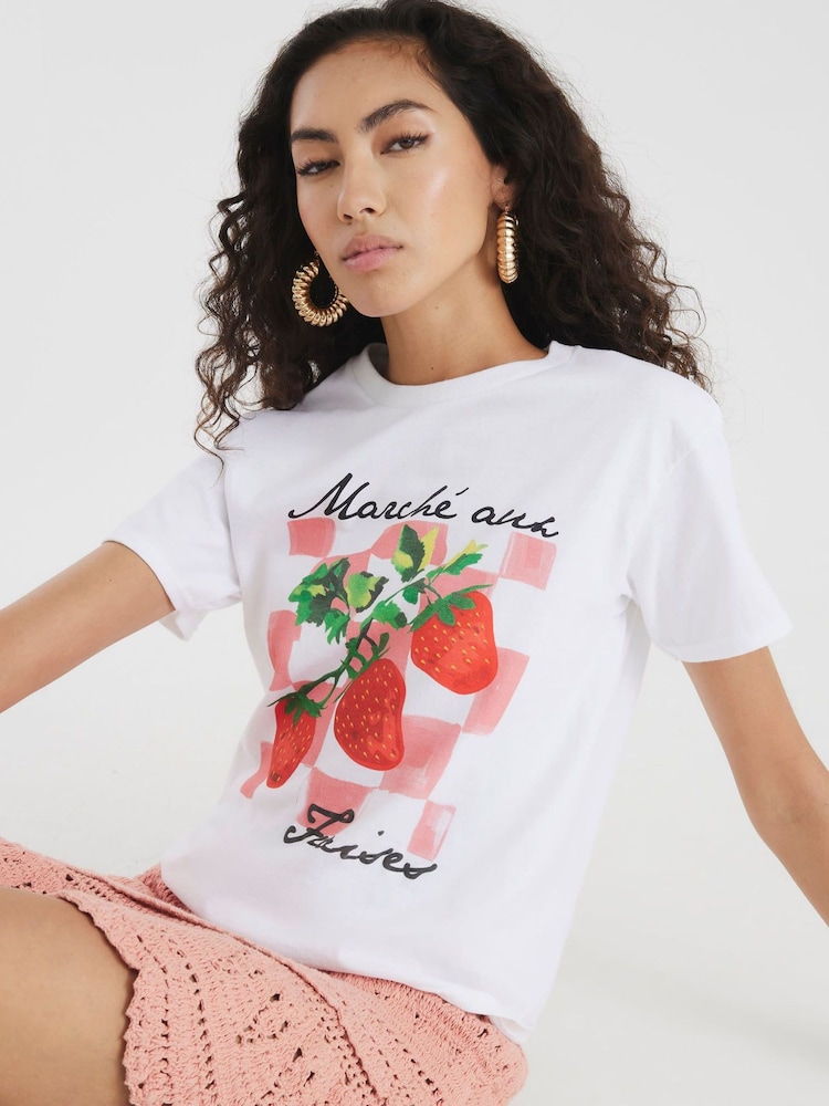 River Island Strawberry Gingham Baby T-Shirt - Imagen 1 de 4