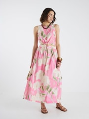 River Island Pink Pink Floral Printed Midi Skirt - Image 1 of 4