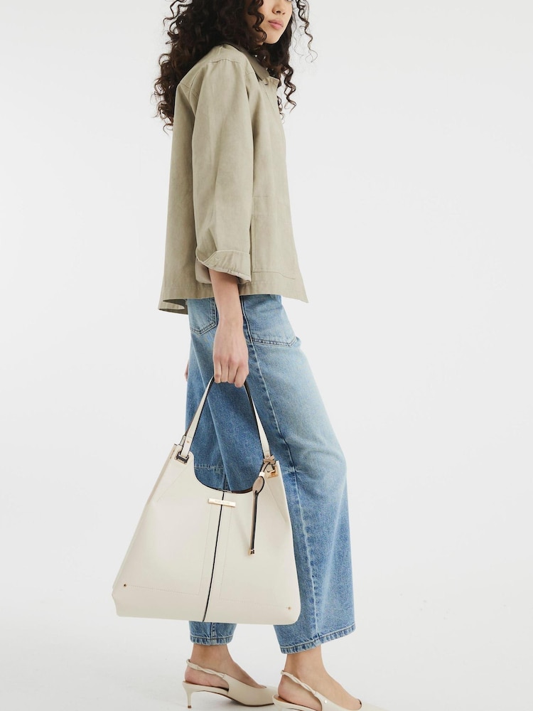 River Island Cream Soft Pinch Slouch Bag - Image 1 of 5 River Island Cream Soft Pinch Slouch Bag - Image 1 of 5