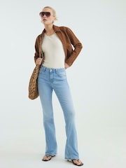 River Island Blue Mid Rise Bootcut 100% Cotton Jeans - Image 1 of 4