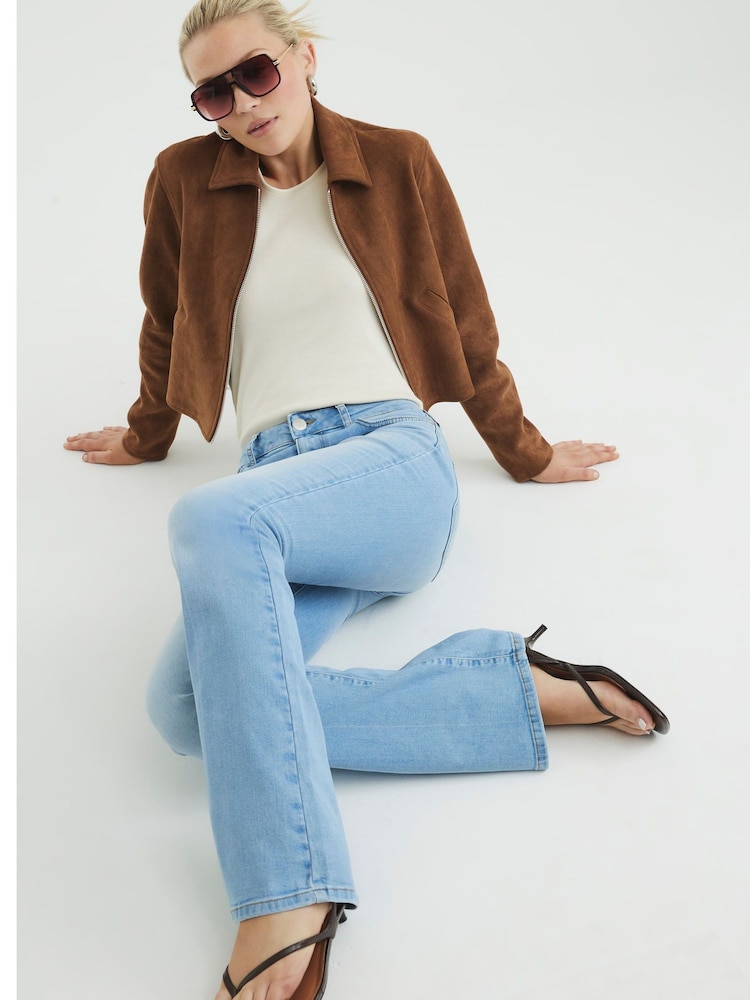 River Island Blue Mid Rise Bootcut 100% Cotton Jeans - Image 2 of 4