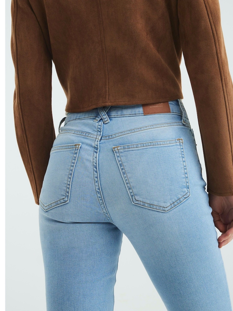 River Island Blue Mid Rise Bootcut 100% Cotton Jeans - Image 4 of 4