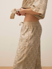 River Island Natural Stud Embellished 100% Cotton Trousers - Image 4 of 4