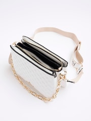 River Island White Embossed Chain Cross-Body Bag - Image 3 of 6
