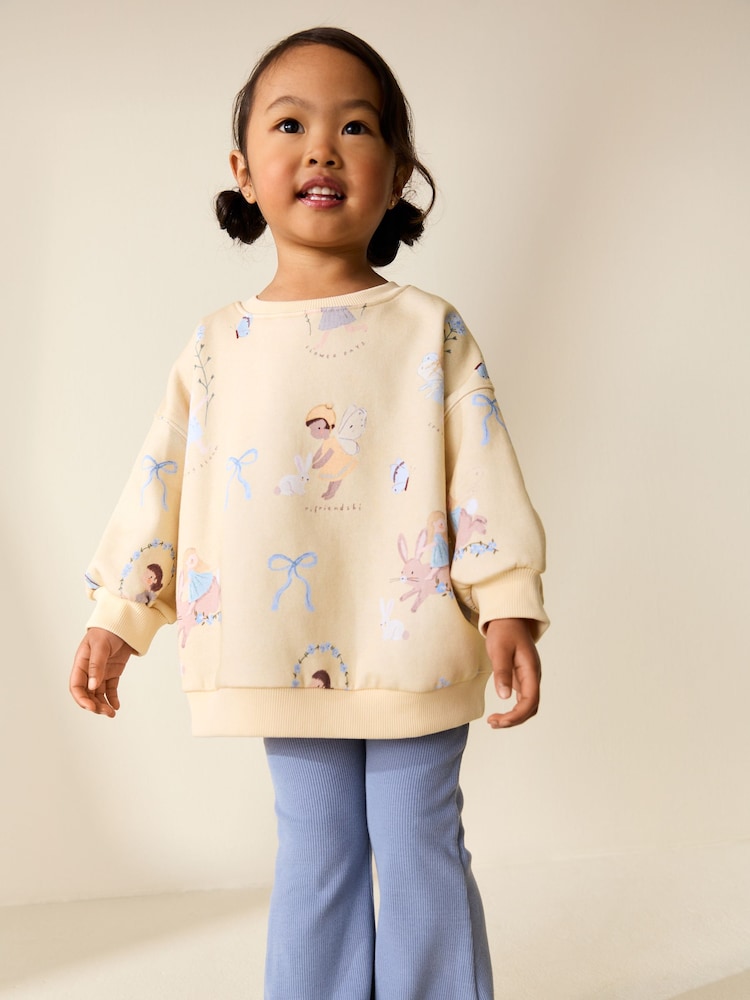 Yellow/Blue Fairy Sweatshirt & Flare Leggings Set (3mths-7yrs) - Image 2 of 8
