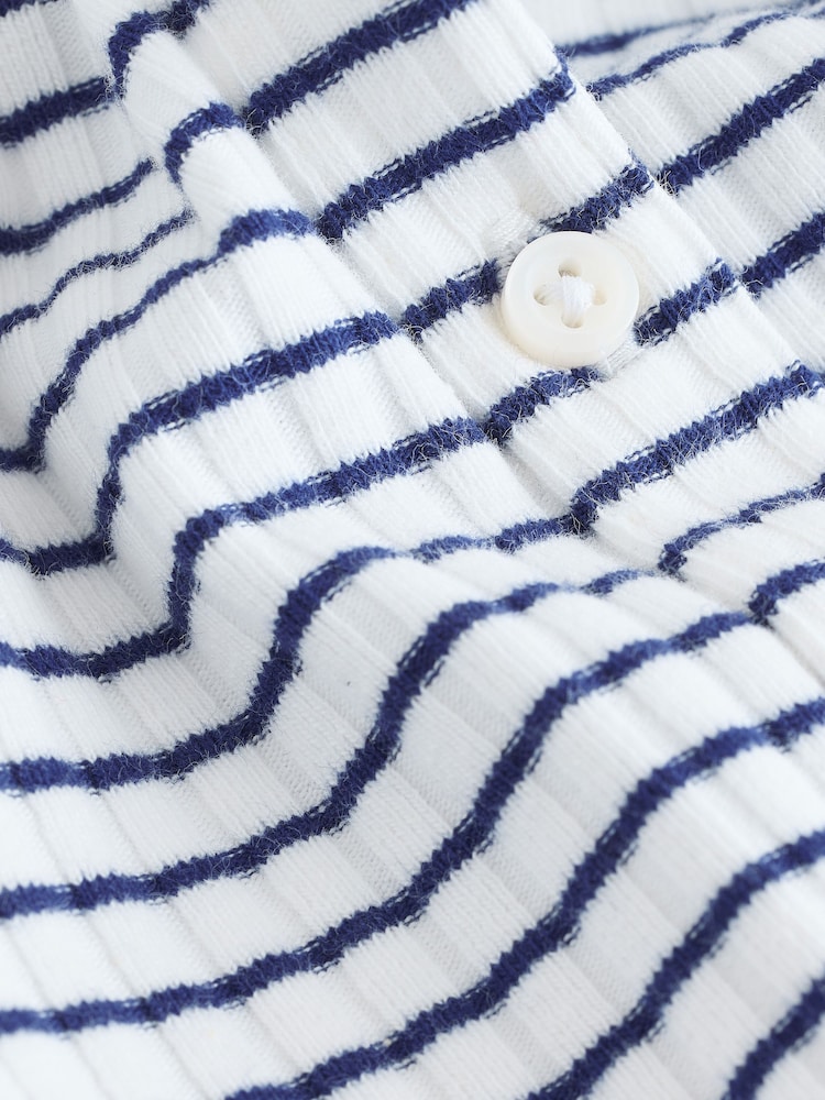 White Stripe Long Sleeve Ribbed Cardigan (3-16yrs) - Image 8 of 8 White Stripe Long Sleeve Ribbed Cardigan (3-16yrs) - Image 8 of 8