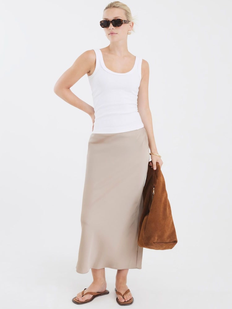 River Island Natural Easy Bias Maxi Skirt - Image 3 of 3