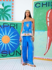 River Island Blue ATLAS Wide Leg Trousers - Image 2 of 4