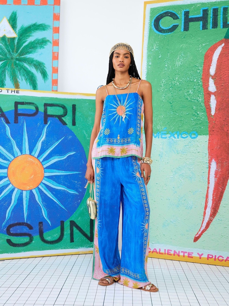 River Island Blue ATLAS Wide Leg Trousers - Image 2 of 4 River Island Blue ATLAS Wide Leg Trousers - Image 2 of 4