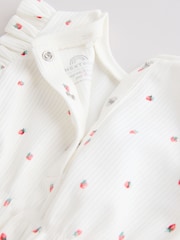 Blue Strawberry Frill Shoulder Baby Rompers 4 Pack - Image 10 of 12