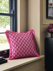 Pink 50 x 50cm Lenny Jacquard Cushion - Image 1 of 4
