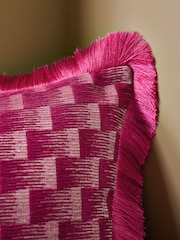 Pink 50 x 50cm Lenny Jacquard Cushion - Image 2 of 4