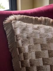 Brown 50 x 50cm Lenny Jacquard Cushion - Image 2 of 4