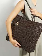 Dune London Brown Large Daxon Woven Tote Bag - Image 1 of 3