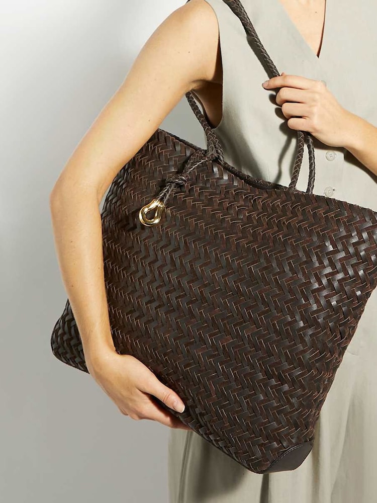 Dune London Brown Large Daxon Woven Tote Bag - Image 1 of 3