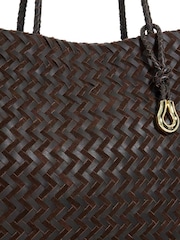 Dune London Brown Large Daxon Woven Tote Bag - Image 3 of 3
