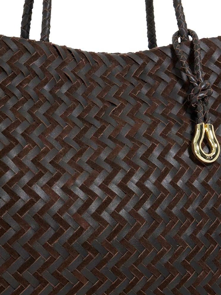 Dune London Brown Large Daxon Woven Tote Bag - Image 3 of 3