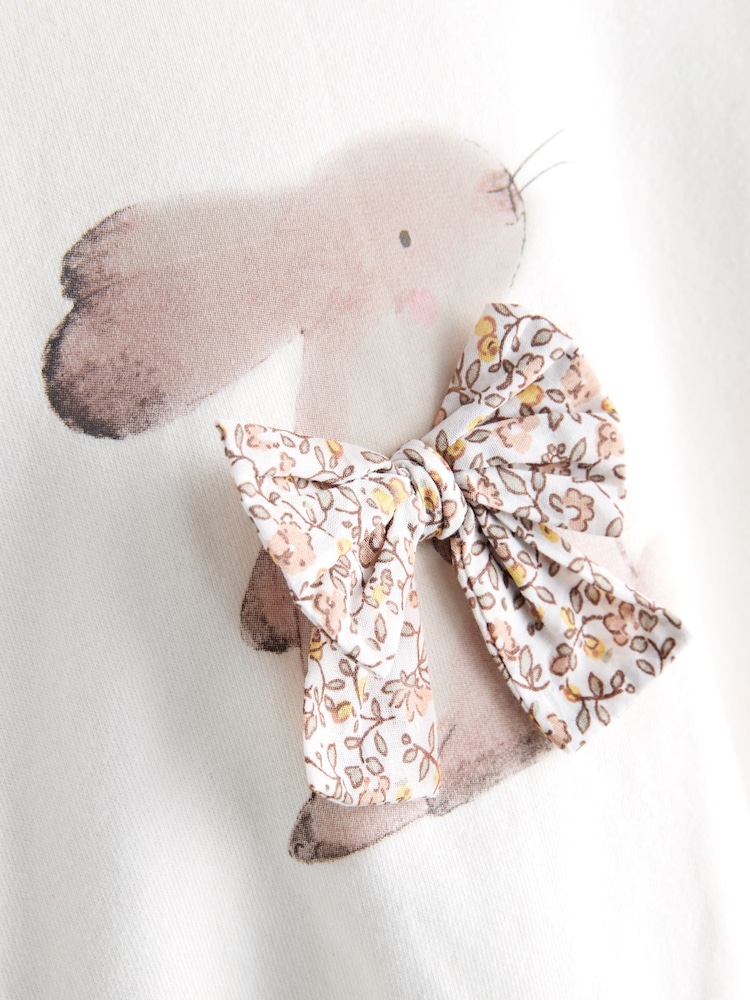 Cream Bunny Sweatshirt & Wide Leg Trousers Set (3mths-7yrs) - Image 6 of 6