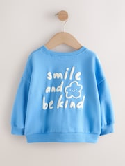 أزرق زهور - سويت شيرت ياقة بحافة مستديرة (3 أشهر- 7 سنوات) - صورة 6 من 9