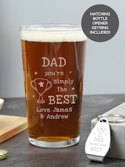 Personalised Simply The Best Pint Glass & Bottle Opener By PMC - Image 1 of 4