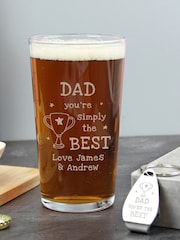 Personalised Simply The Best Pint Glass & Bottle Opener By PMC - Image 2 of 4