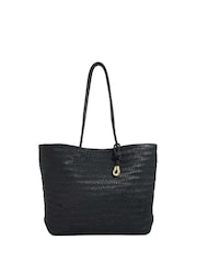 Dune London Black Large Daxon Woven Tote Bag - Image 1 of 3