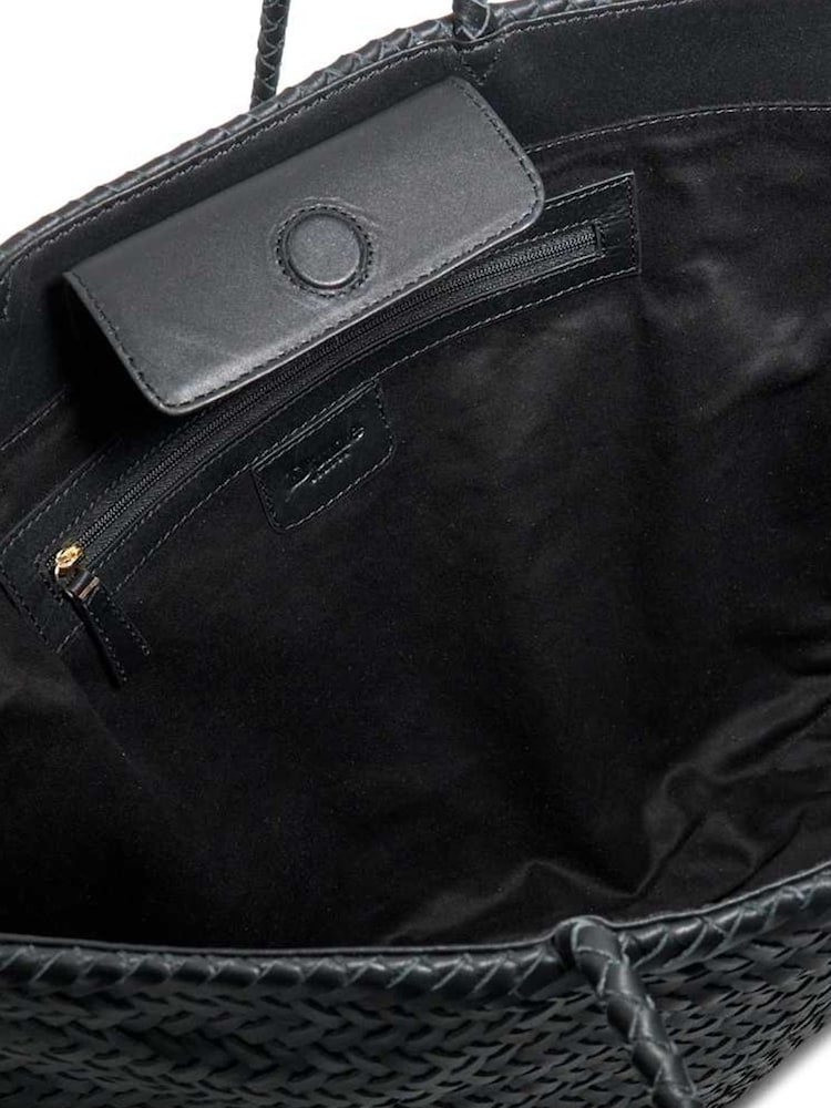 Dune London Black Large Daxon Woven Tote Bag - Image 2 of 3
