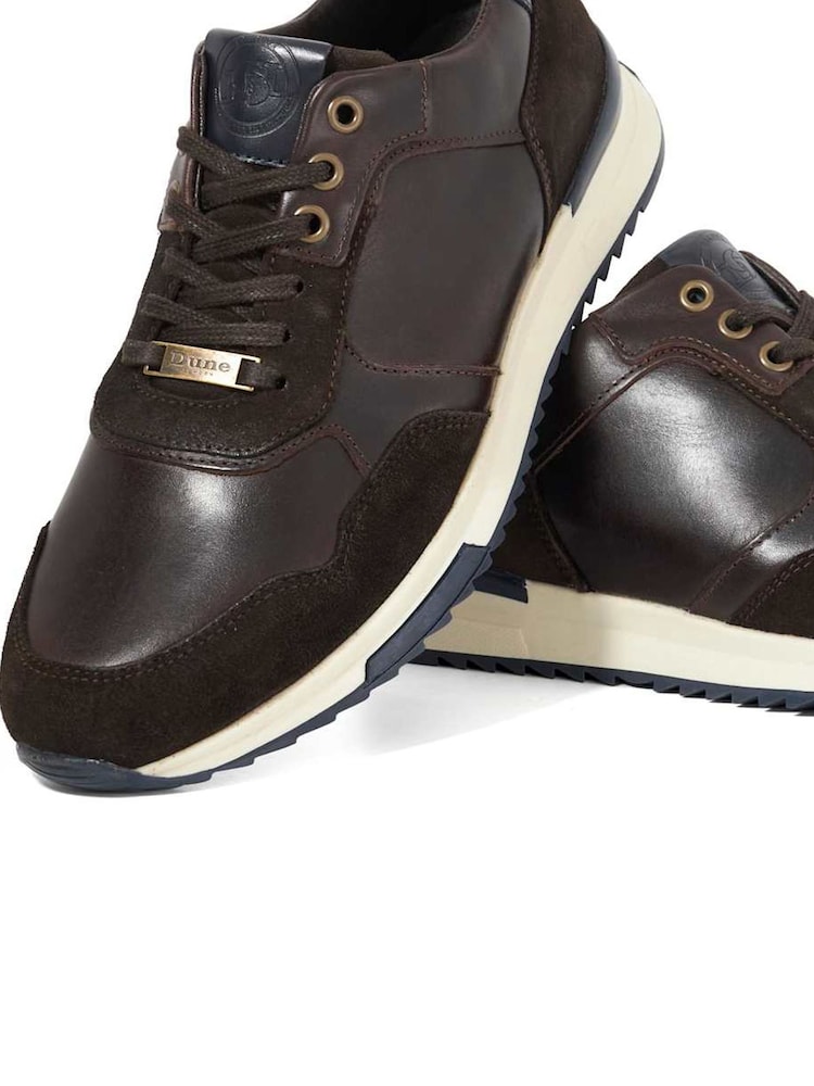 Dune London Brown Thornbury Leather Trainers - Image 5 of 5