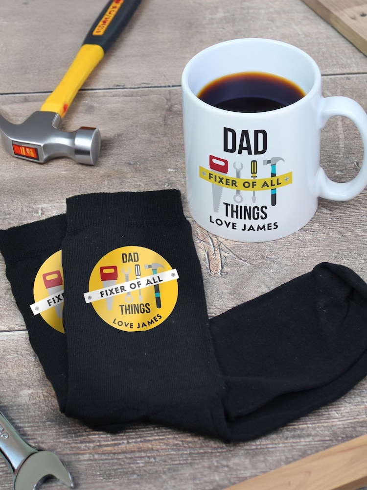 Personalised Fixer of All Things Mug & Socks Gift Set - Image 1 of 3