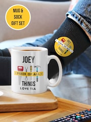 Personalised Fixer of All Things Mug & Socks Gift Set - Image 2 of 3