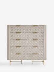 Light Grey Valencia Mango Wood 10 Drawer Chest - Image 5 of 8