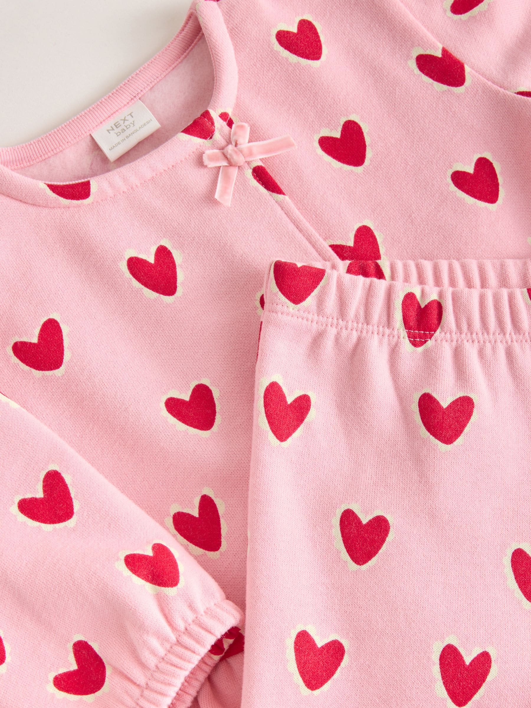 Buy Pink Heart Top & Leggings Set 2 Piece (0mths-2yrs) from the