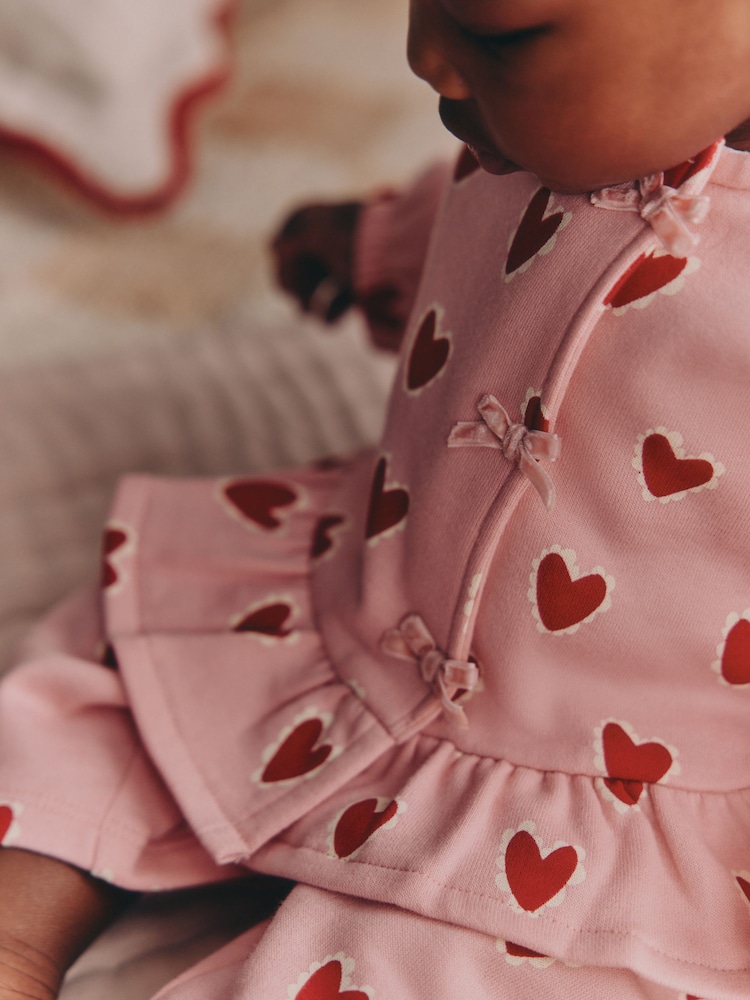 وردي قلب - طقم من 2 قطعة بلوزة وبنطلون ضيق (0شهر-2سنة) - صورة 17 من 17